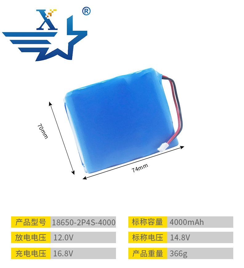 18650-4S2P-4000mAh