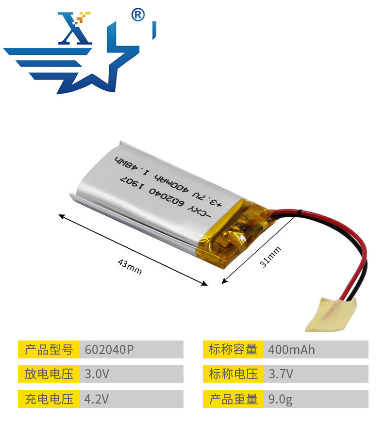 602040P-400mAh